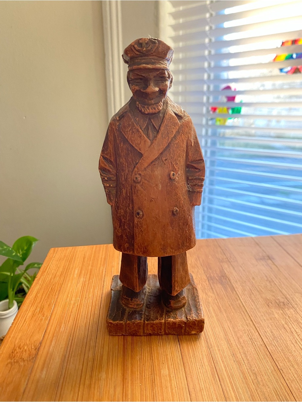 Vintage 1940s Syroco Wood Sea Captain Figurine - Mid-Century Nautical Decor 8”
